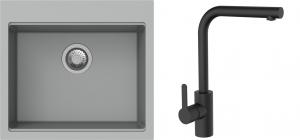 K-StrongSinks S3 Set drez Ipel 560x510mm granit šedý + Batéria Ipoly čierna