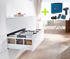 K-BLUM set Antaro 500mm/30kg, biela, vrut + BOSCH GSR 12V-15
