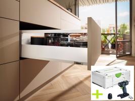 K-BLUM set Merivobox 500mm/40kg bílá SW-M vrut + FESTOOL TXS 18 Basic