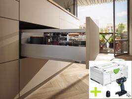 K-BLUM set Merivobox 500mm/40kg Indium šedá IG-M Inserta + FESTOOL TXS 18 Basic