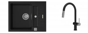 K-StrongSinks S3 Set drez Vardar 615x500mm granit čierna + Batéria Neris čierna