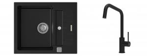K-StrongSinks S3 Set drez Vardar 615x500mm granit čierna + Batéria  Arda čierna