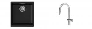 K-StrongSinks S3 Set drez Hron 430x460mm granit čierna + Batéria Neris nerez