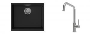 K-StrongSinks S3 Set drez Hron 530x460mm granit čierna + Batéria Arda nerez