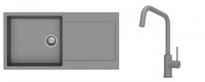 K-StrongSinks S3 Set drez Zala 1000x500mm granit šedý + Batéria Arda šedá