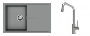 K-StrongSinks S3 Set drez Labe 780x500mm granit šedý + Batéria Arda nerez