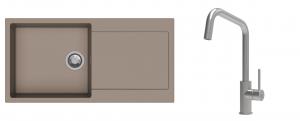 K-StrongSinks S3 Set drez Zala 1000x500mm granit béžový + Batéria Arda nerez
