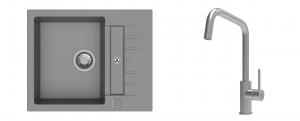 K-StrongSinks S3 Set drez Vardar 615x500mm granit šedý + Batéria Arda nerez