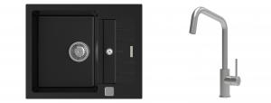 K-StrongSinks S3 Set drez Vardar 615x500mm granit čierna + Batéria Arda nerez