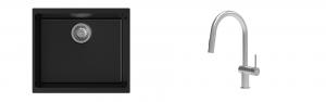 K-StrongSinks S3 Set drez Hron 530x460mm granit čierna + Batéria Neris nerez