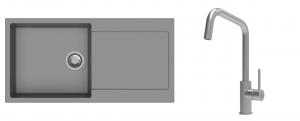 K-StrongSinks S3 Set drez Zala 1000x500mm granit šedý + Batéria Arda nerez