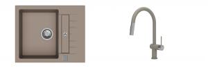K-StrongSinks S3 Set drez Vardar 615x500mm granit béžový + Batéria Neris béžová