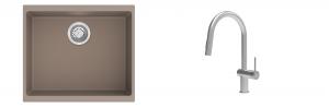 K-StrongSinks S3 Set drez Hron 530x460mm granit béžový + Batéria Neris nerez