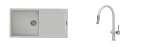 K-StrongSinks S3 Set drez Zala 1000x500mm granit biely + Batéria Neris bílá