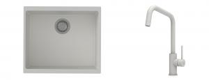 K-StrongSinks S3 Set drez Hron 530x460mm granit biely + Batéria Arda bílá