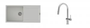 K-StrongSinks S3 Set drez Zala 1000x500mm granit biely + Batéria Neris nerez