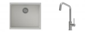 K-StrongSinks S3 Set drez Hron 530x460mm granit biely + Batéria Arda nerez