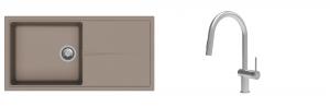 K-StrongSinks S3 Set drez Labe 1000x500mm granit béžový + Batéria Neris nerez