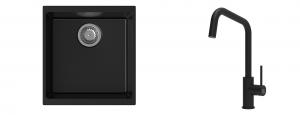 K-StrongSinks S3 Set drez Hron 430x460mm granit čierna + Batéria  Arda čierna