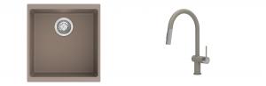 K-StrongSinks S3 Set drez Hron 430x460mm granit béžový + Batéria Neris béžová