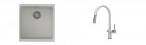 K-StrongSinks S3 Set drez Hron 430x460mm granit biely + Batéria Neris bílá