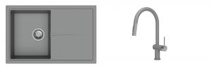 K-StrongSinks S3 Set drez Labe 780x500mm granit šedý + Batéria Neris šedá
