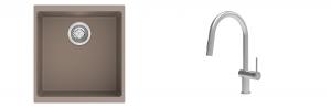 K-StrongSinks S3 Set drez Hron 430x460mm granit béžový + Batéria Neris nerez