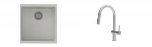 K-StrongSinks S3 Set drez Hron 430x460mm granit biely + Batéria Neris nerez