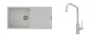 K-StrongSinks S3 Set drez Zala 1000x500mm granit biely + Batéria Arda bílá
