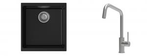 K-StrongSinks S3 Set drez Hron 430x460mm granit čierna + Batéria Arda nerez