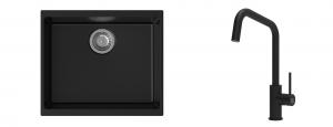 K-StrongSinks S3 Set drez Hron 530x460mm granit čierna + Batéria  Arda čierna