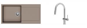 K-StrongSinks S3 Set drez Zala 1000x500mm granit béžový + Batéria Neris nerez