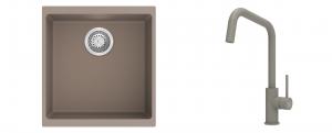K-StrongSinks S3 Set drez Hron 430x460mm granit béžový + Batéria Arda béžová