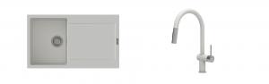 K-StrongSinks S3 Set drez Zala 860x500mm granit biely + Batéria Neris bílá
