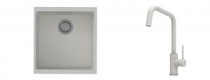 K-StrongSinks S3 Set drez Hron 430x460mm granit biely + Batéria Arda bílá