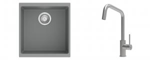 K-StrongSinks S3 Set drez Hron 430x460mm granit šedý + Batéria Arda nerez