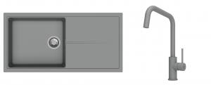 K-StrongSinks S3 Set drez Labe 1000x500mm granit šedý + Batéria Arda šedá
