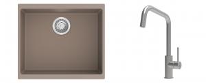 K-StrongSinks S3 Set drez Hron 530x460mm granit béžový + Batéria Arda nerez