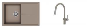 K-StrongSinks S3 Set drez Labe 780x500mm granit béžový + Batéria Neris béžová