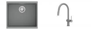 K-StrongSinks S3 Set drez Hron 530x460mm granit šedý + Batéria Neris šedá