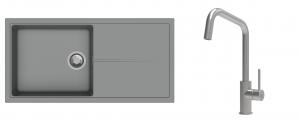 K-StrongSinks S3 Set drez Labe 1000x500mm granit šedý + Batéria Arda nerez