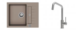 K-StrongSinks S3 Set drez Vardar 615x500mm granit béžový + Batéria Arda nerez