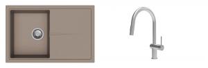 K-StrongSinks S3 Set drez Labe 780x500mm granit béžový + Batéria Neris nerez