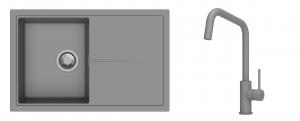 K-StrongSinks S3 Set drez Labe 780x500mm granit šedý + Batéria Arda šedá