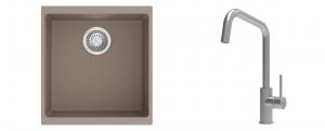 K-StrongSinks S3 Set drez Hron 430x460mm granit béžový + Batéria Arda nerez