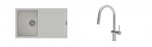 K-StrongSinks S3 Set drez Zala 860x500mm granit biely + Batéria Neris nerez