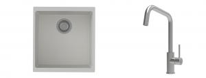 K-StrongSinks S3 Set drez Hron 430x460mm granit biely + Batéria Arda nerez