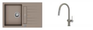 K-StrongSinks S3 Set drez Vardar 780x500mm granit béžový + Batéria Neris béžová