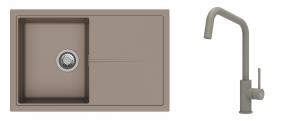 K-StrongSinks S3 Set drez Labe 780x500mm granit béžový + Batéria Arda béžová