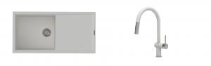 K-StrongSinks S3 Set drez Labe 1000x500mm granit biely + Batéria Neris bílá